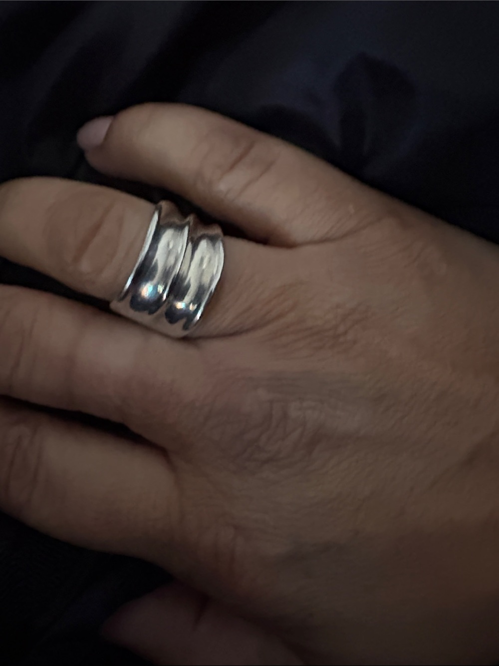 Sterling Silver bold statement ring .925